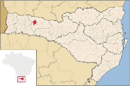 Mapa da região de Ipuaçu em Santa Catarina